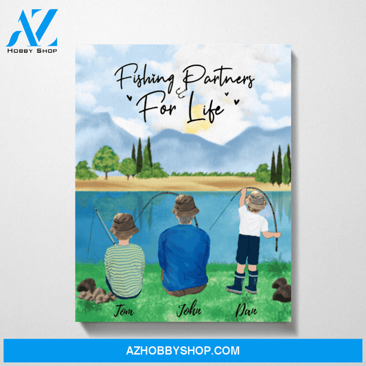 Custom Fishing Family Canvas Personalized Gift