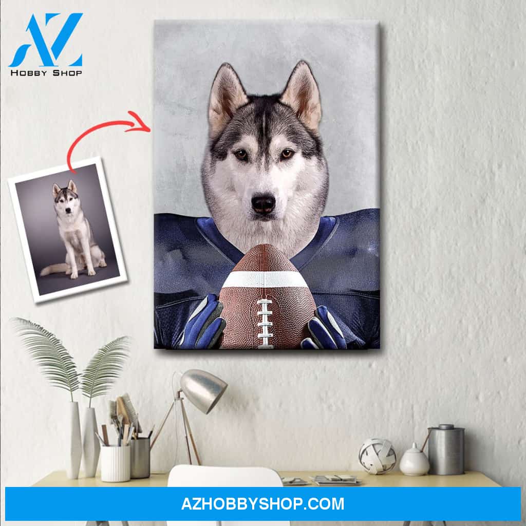 Custom Football Player Pet Portrait