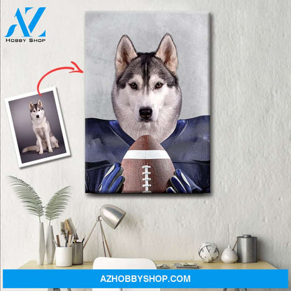 Custom Football Player Pet Portrait