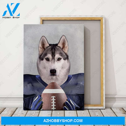 Custom Football Player Pet Portrait