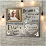 Custom Framed Canvas Personalized Gifts Memorial Photo Because Someone We Love Is In Heaven