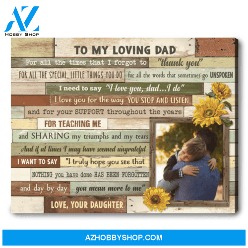 Custom Gift For Dad A Beautiful Letter To Father Canvas Wall Art