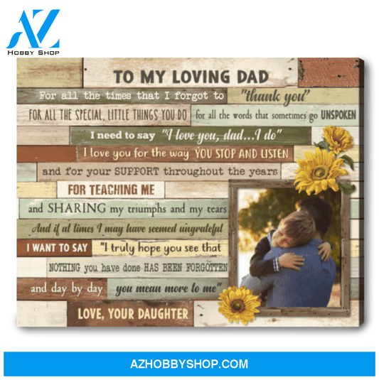 Custom Gift For Dad A Beautiful Letter To Father Canvas Wall Art