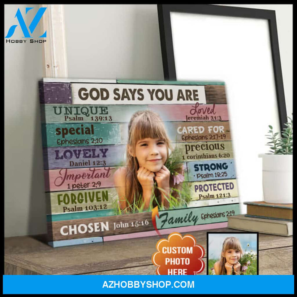 Custom Gift For Daughter Christian Wall Art God Says You Are Canvas Print