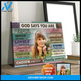 Custom Gift For Daughter Christian Wall Art God Says You Are Canvas Print