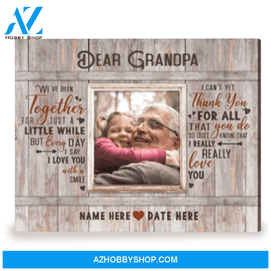 Custom Gift For New Grandpa Father's Day Gift For Grandpa Canvas Wall Art