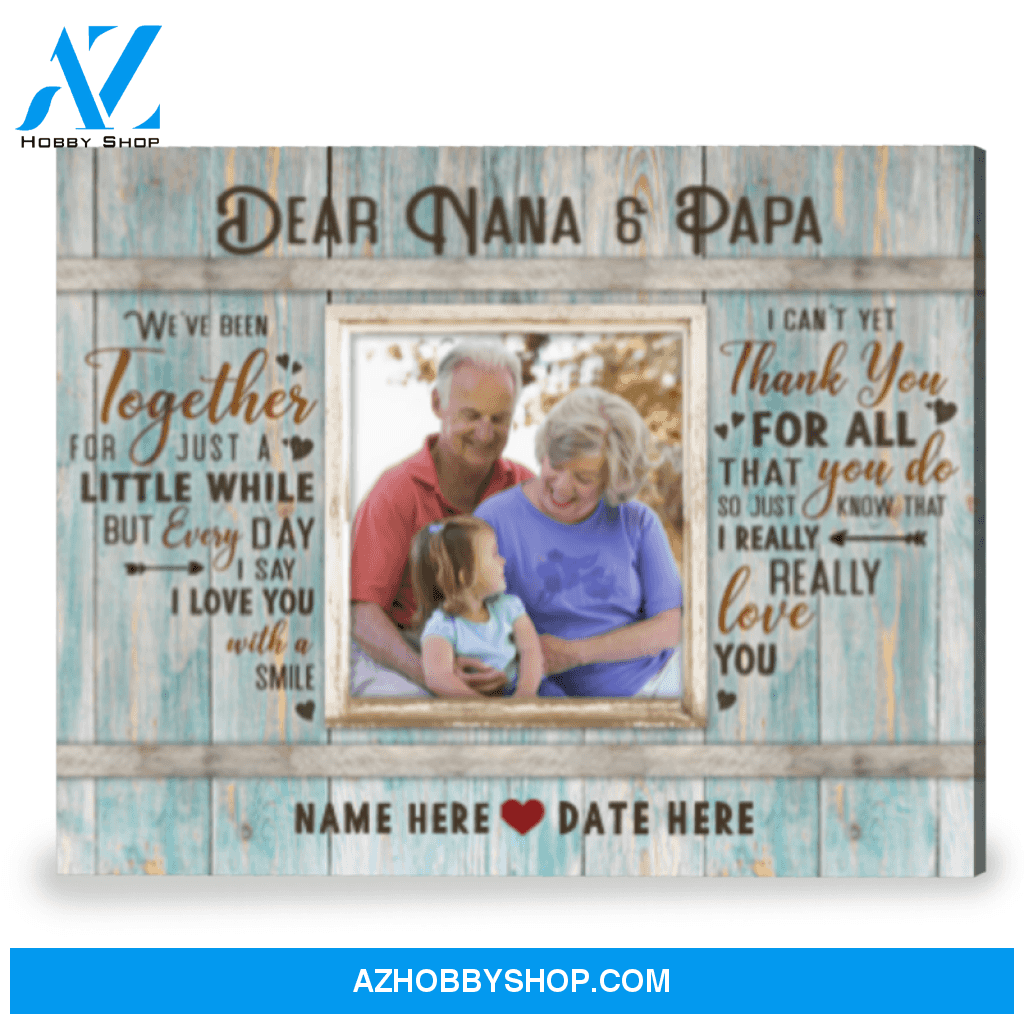 Custom Gift For New Grandparents Gift For Nana And Papa Canvas Wall Art