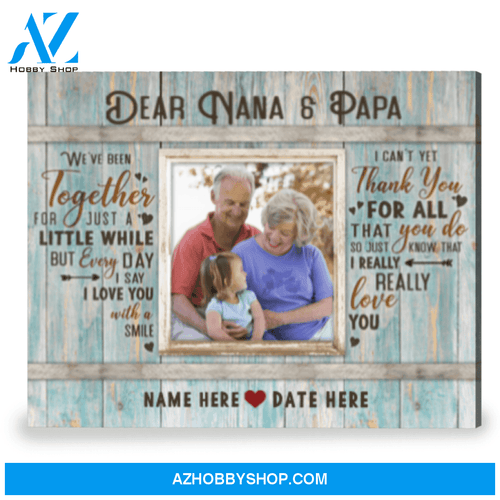 Custom Gift For New Grandparents Gift For Nana And Papa Canvas Wall Art