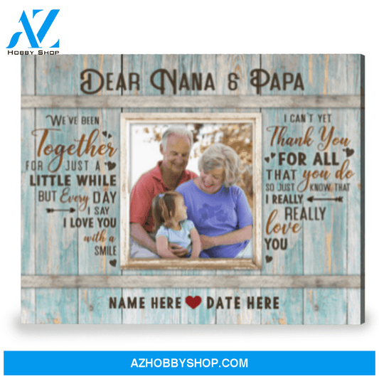 Custom Gift For New Grandparents Gift For Nana And Papa Canvas Wall Art