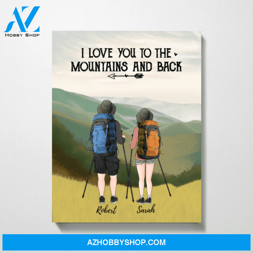 Custom Hiking Partners Premium Canvas Personalized Gift for Couple and Friends