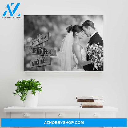 Custom Image Wooden Sign Multi-Names Canvas