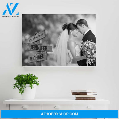 Custom Image Wooden Sign Premium Canvas