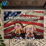 Custom Independence Day Dog Lover Welcome To Our House Doormat | Welcome Mat | House Warming Gift