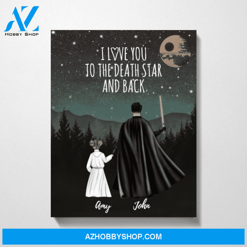 Custom Love To The Death Star Personalized Premium Canvas Gifts for Father Daughter