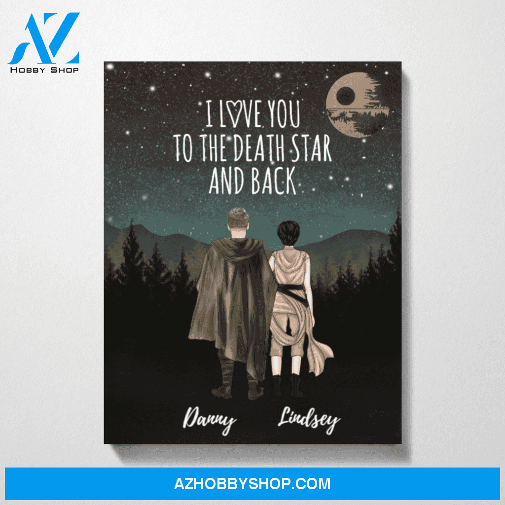 Custom Love You To The Death Star 02 Personalized Premium Canvas Gift for Lovers