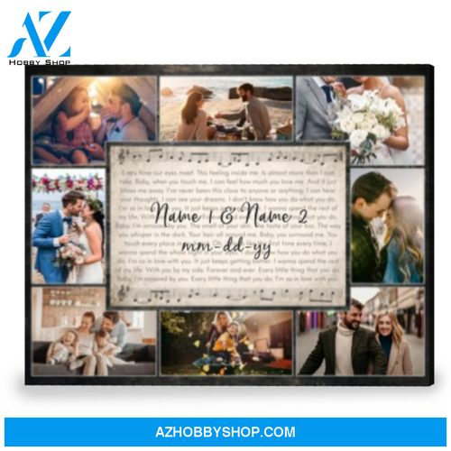 Custom Lyrics On Canvas Wall Art Unique Anniversary Gift For Couple