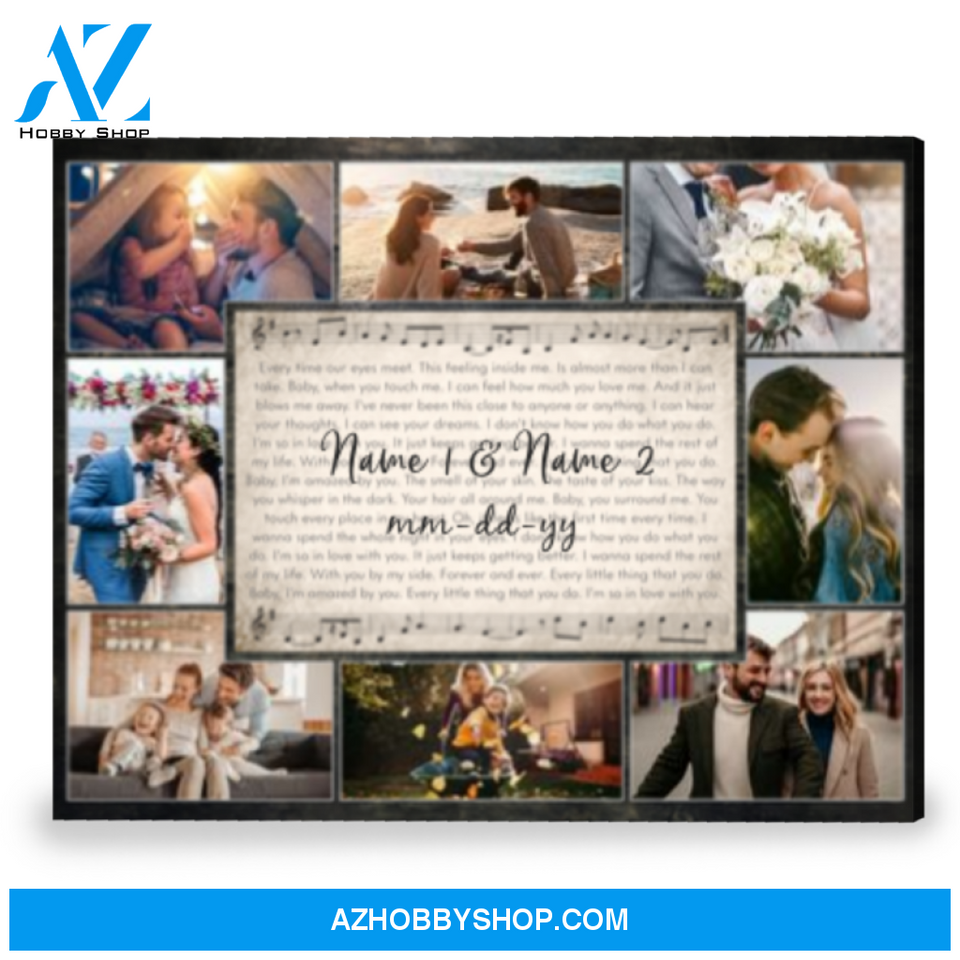 Custom Lyrics On Canvas Wall Art Unique Anniversary Gift For Couple