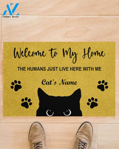Custom Name Cat DoormatWelcome To The Cat HomeCat Lovers Doormat