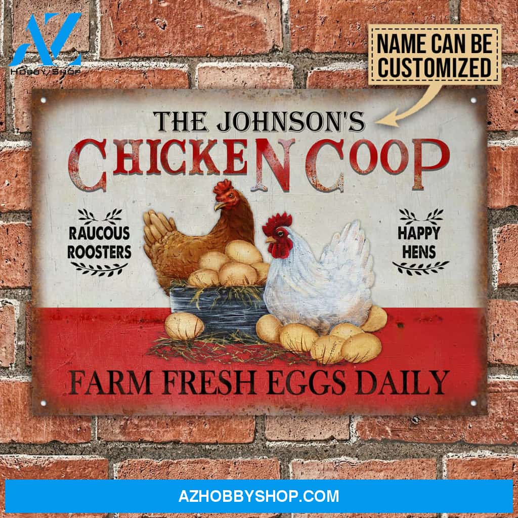 Custom name Chicken Happy Hens Fresh Eggs Daily Canvas Wall Art, Wall Decor Visual Art