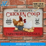 Custom name Chicken Happy Hens Fresh Eggs Daily Canvas Wall Art, Wall Decor Visual Art
