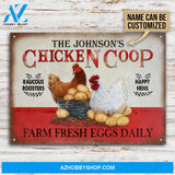 Custom name Chicken Happy Hens Fresh Eggs Daily Canvas Wall Art, Wall Decor Visual Art