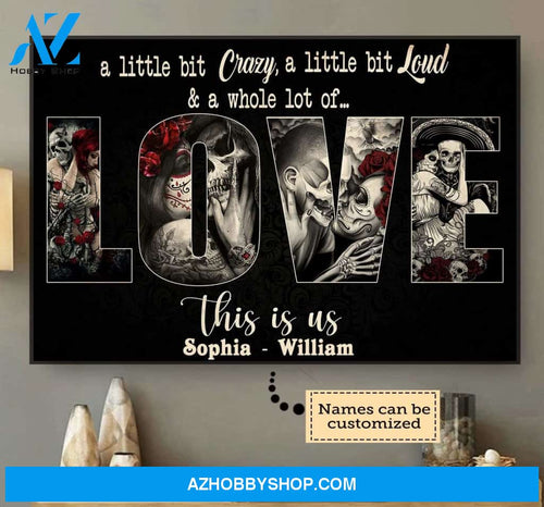 Custom Name Couple Sugar Skull This Is Us Canvas Wall Art, Wall Decor Visual Art