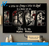 Custom Name Couple Sugar Skull This Is Us Canvas Wall Art, Wall Decor Visual Art