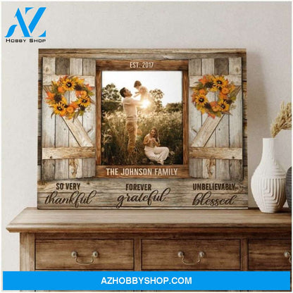 Custom Name Personalized Canvas Thankful Grateful Blessed Custom Family Portrait From Photo Home