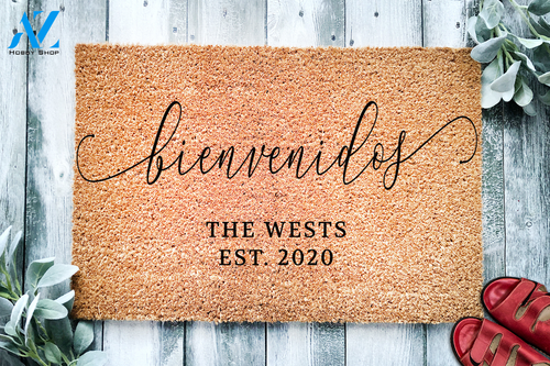 Custom Name & Year Bienvenidos Doormat | Welcome Mat | House Warming Gift