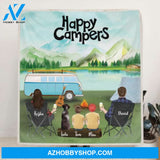 Custom Perosonalized Camping Blanket - Gift for whole family, camping lovers - Happy Camper - Q3VZTZ2