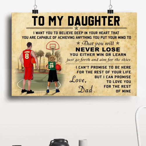 Custom Personalized Basketball Poster, Canvas with custom Name, Number, Appearance & Landscape, Vintage Style, Gifts To My Son NTB0215B01DP