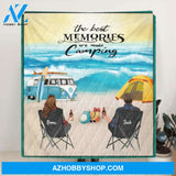 Custom Personalized Beach Camping Couple Blanket - Best Gift For Camping Lovers - The Best Memories Are Made Camping