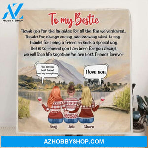 Custom Personalized Best Friends Conversation Blanket - Up To 6 Bestie - Best Gift For Friends/Bestie