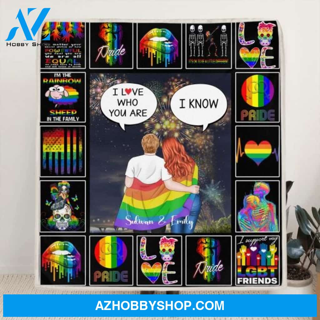 Custom Personalized Quilt/ Fleece Blanket Gift For LGBT - Best Gift Idea For LGBT Couple - I Love Who You Are - A9NOXV
