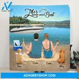 Custom Personalized Boating Quilt Blanket - Couple And 2 Pets - Best Gift For Couple - Life's Better With Boat - 33LE0B