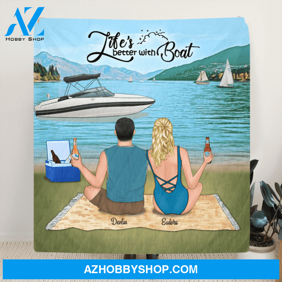 Custom Personalized Boating Quilt Blanket - Best Gift For Couple - Life's Better With Boat - 33LE0B