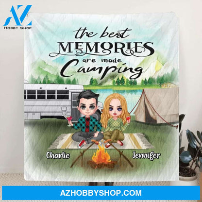 Custom Personalized Camping Quilt/Fleece Blanket - Upto 5 People - Best Gift For Camping Lovers - The Best Memories Are Made Camping