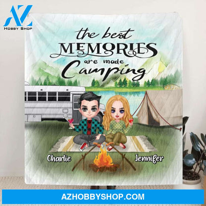 Custom Personalized Camping Quilt/Fleece Blanket - Upto 5 People - Best Gift For Camping Lovers - The Best Memories Are Made Camping
