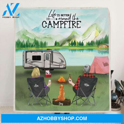 Custom Personalized Camping Blanket, Gift idea for the whole family, camping lovers - Camping Partners For Life - Full Option - 3KFOG2