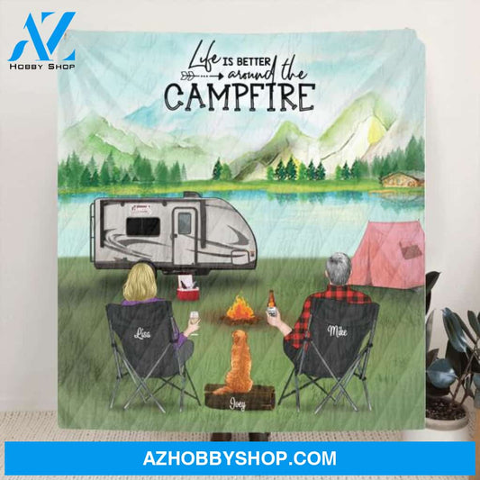 Custom Personalized Camping Blanket, Gift idea for the whole family, camping lovers - Camping Partners For Life - Full Option - 3KFOG2