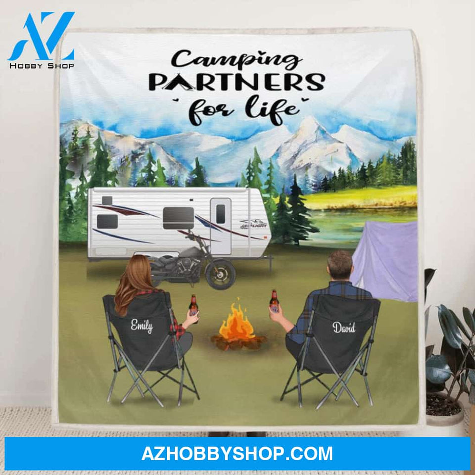 Custom Personalized Camping Couple Blanket - Best Gift For Camping Lovers