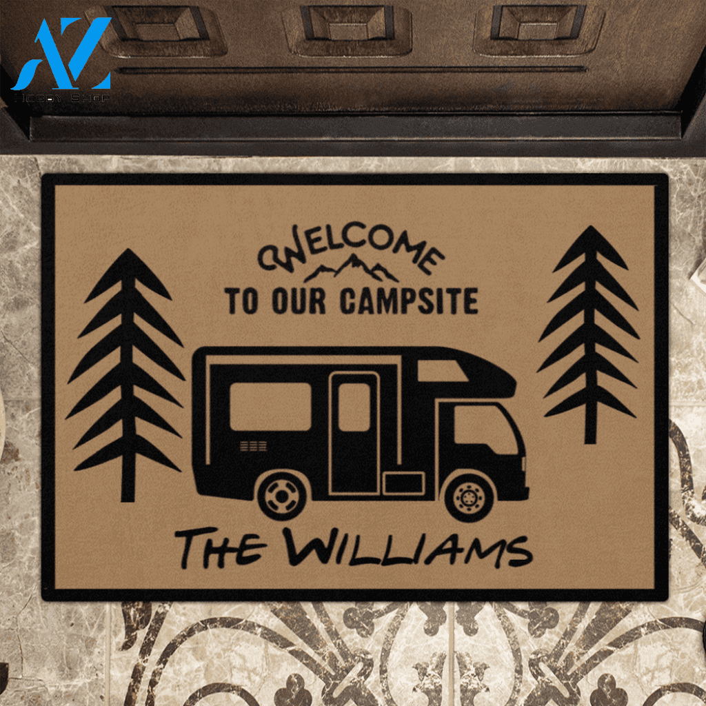 Custom Personalized Camping Doormat - Best Gift for Camping Lovers - Welcome to our campsite - OFAWC7
