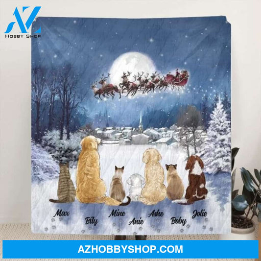 Custom Personalized Christmas Pet Quilt Blanket/Fleece Blanket - Upto 7 Pets - Best Gift For Christmas And Dog Lovers/Cat Lovers - TT1FV8