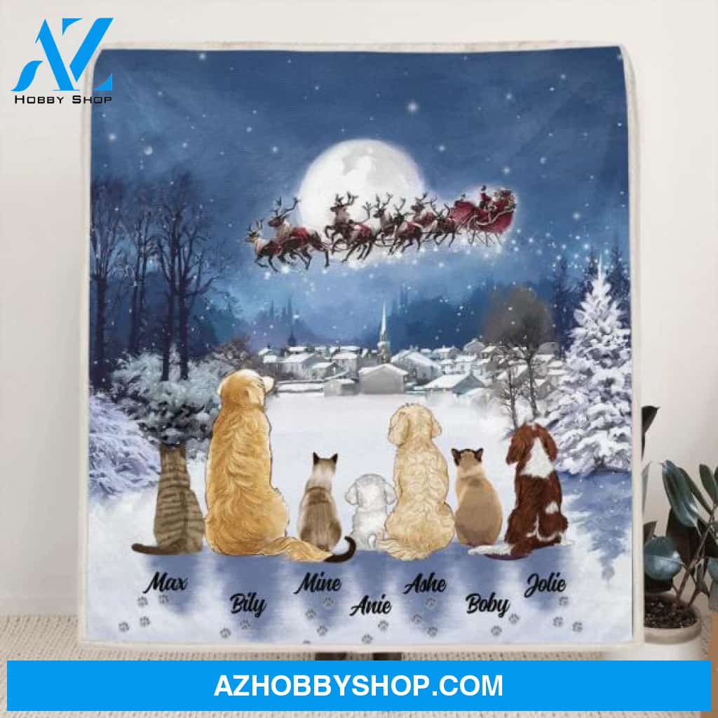 Custom Personalized Christmas Pet Quilt Blanket/Fleece Blanket - Upto 7 Pets - Best Gift For Christmas And Dog Lovers/Cat Lovers - TT1FV8