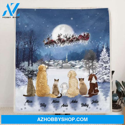 Custom Personalized Christmas Pet Quilt Blanket/Fleece Blanket - Upto 7 Pets - Best Gift For Christmas And Dog Lovers/Cat Lovers - TT1FV8