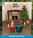 Custom Personalized Couple Blanket - Christmas Gifts For Couples, Lovers, Family Fleece Blanket - Happy Holidays!
