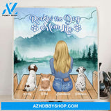 Custom Personalized Dog Mom Quilt/Fleece Blanket - Up to 4 Dogs - Best Gift For Dog Lovers - Rockin' The Dog Mom Life