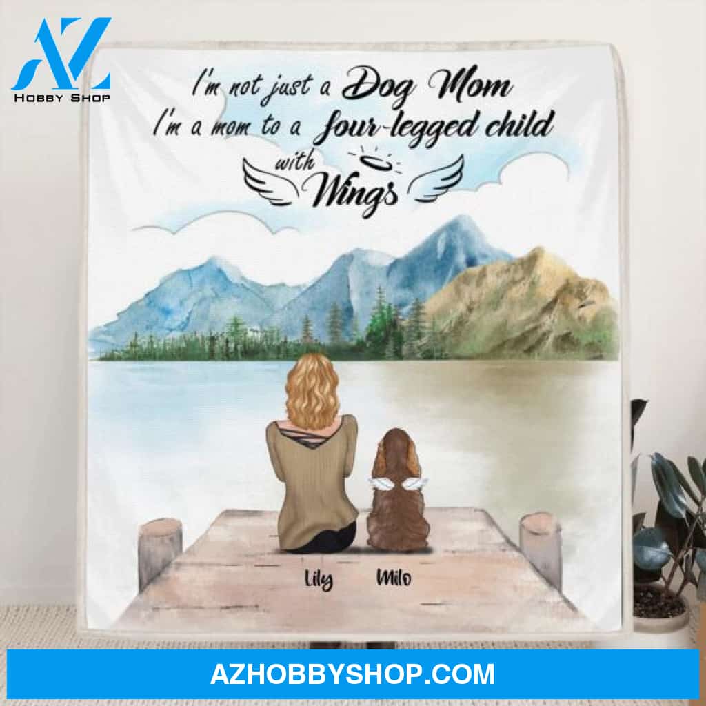 Custom Personalized Dog Mom Quilt/ Fleece Blanket - Upto 5 Dogs - Best Gift For Dog Lovers - I'm Not Just A Dog Mom - TBZX4U