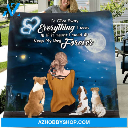 Custom Personalized Dog Mom Single Layer Fleece/ Quilt - Gift For Dog Lovers with up to 4 Dogs - I Could Keep My Dog Forever