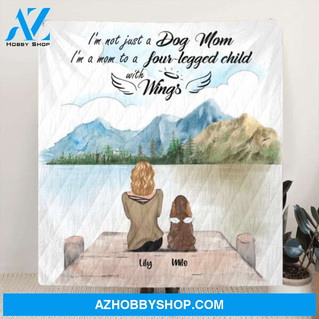 Custom Personalized Dog Mom Quilt/ Fleece Blanket - Upto 5 Dogs - Best Gift For Dog Lovers - I'm Not Just A Dog Mom - TBZX4U